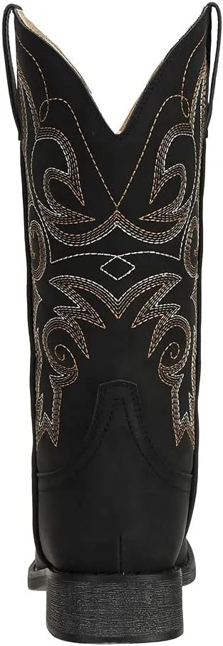 SheSole Cowgirl Boots for Women Square Toe Mid Calf Embroidered Fashion Western Cowboy Boots
