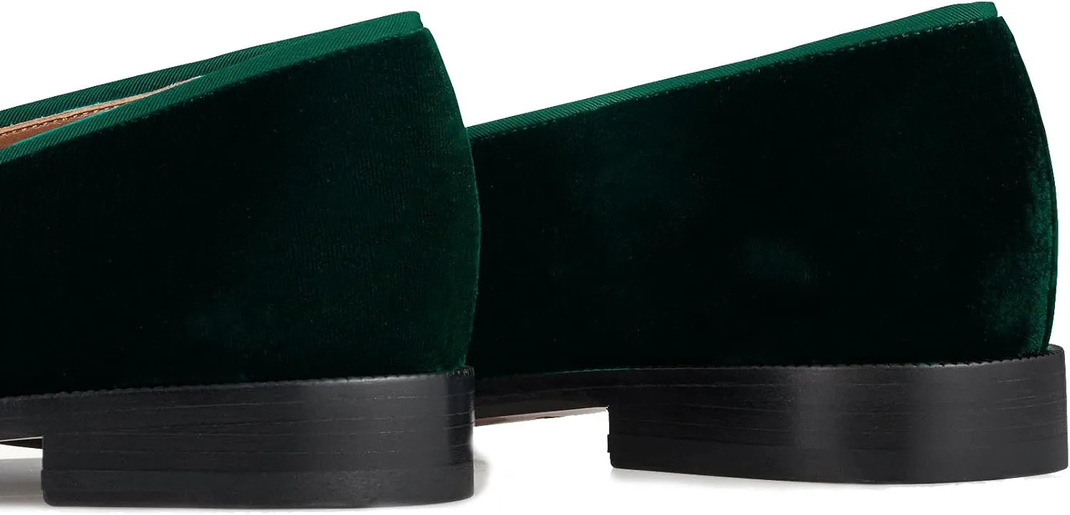SHODENSE Women Round Toe Loafers Flats Velvet Slip On Dress Shoes Comfortable Casual 1 inch Flat Heel Penny Loafers Suede Office Ladies Work Walking Flat Shoes Drive Elegant 4-11 M US