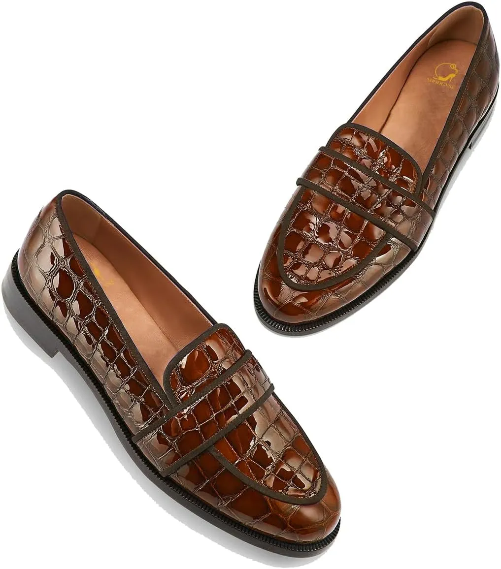 SHODENSE Women Round Toe Loafers Flats Velvet Slip On Dress Shoes Comfortable Casual 1 inch Flat Heel Penny Loafers Suede Office Ladies Work Walking Flat Shoes Drive Elegant 4-11 M US