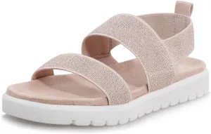shoeslocker Girls Sandals Summer Shoes Open Toe Elastic Back Strap Sandals Flat for Little Kids Big Kids