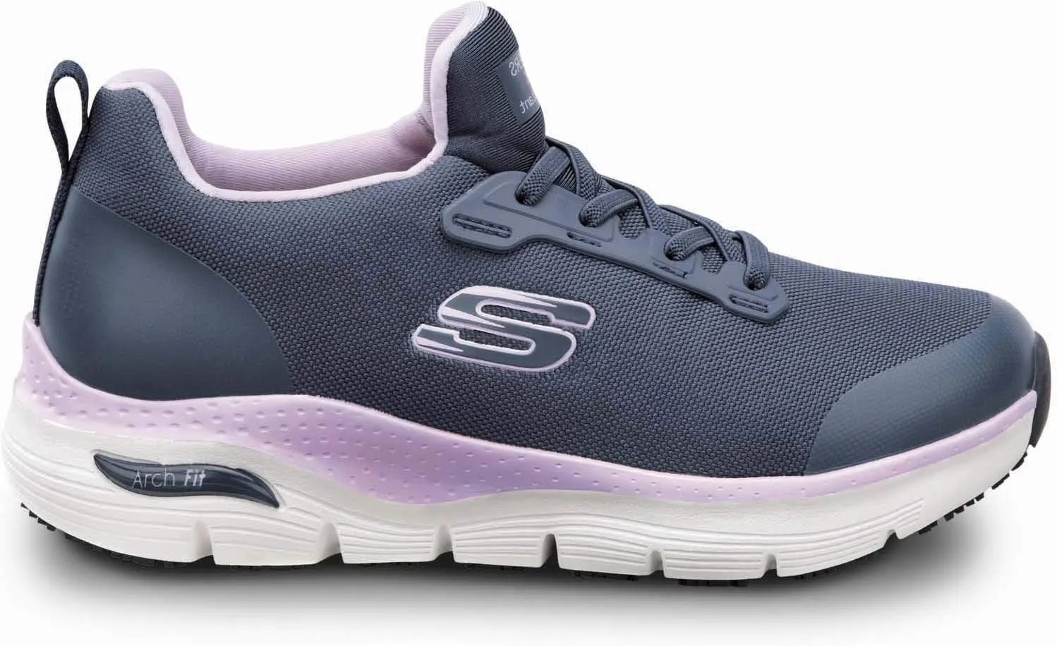 Skechers Arch Fit Work Leslie, Women's, Alloy Toe, Slip Resistant Low Athletic Slip On Work Shoe