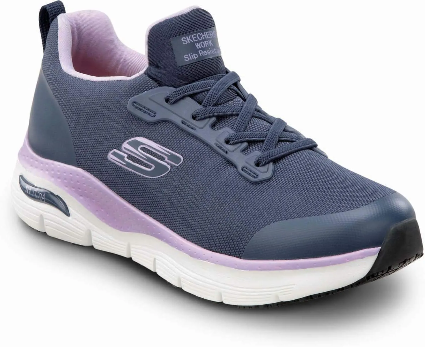 Skechers Arch Fit Work Leslie, Women's, Alloy Toe, Slip Resistant Low Athletic Slip On Work Shoe
