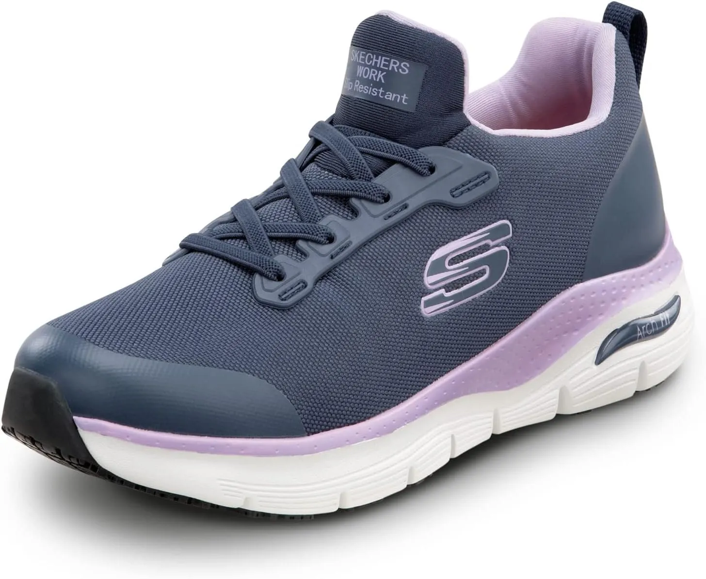 Skechers Arch Fit Work Leslie, Women's, Alloy Toe, Slip Resistant Low Athletic Slip On Work Shoe