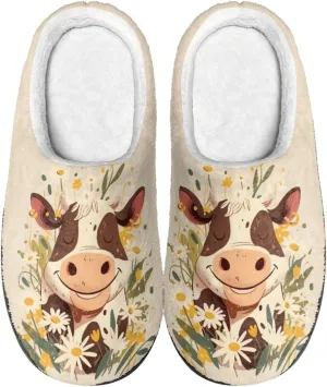 Slippers for Women Indoors and Outdoors, Mens Comfy Flannel Warm Slippers Flat Clogs Winter House Slippers