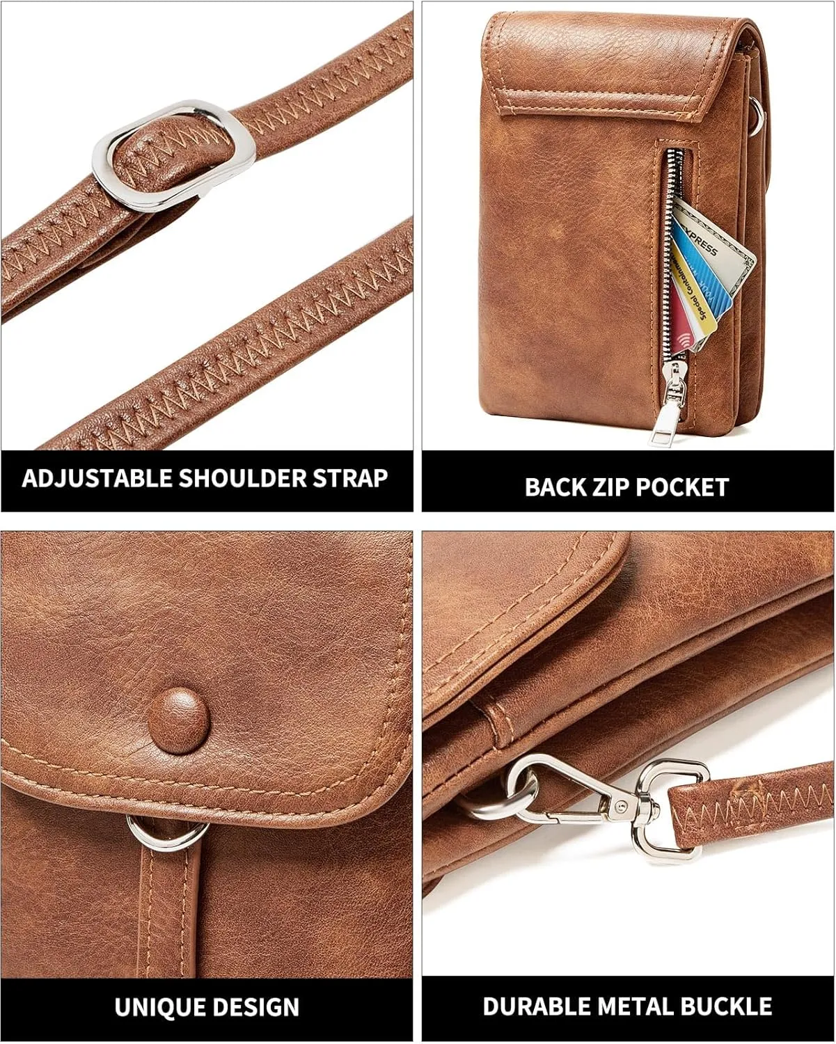 Small Crossbody Bags for women,Soft Leather Cell Phone Purse Lightweight,Little Crossbody Purses Women Trendy with Card slots