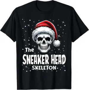 Sneaker Head Skeleton Funny Christmas Family Matching T-Shirt