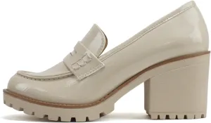 Soda “Kinder” ~ Women Slip On Chunky Mid Heel Lug Sole Penny Loafer Shoe