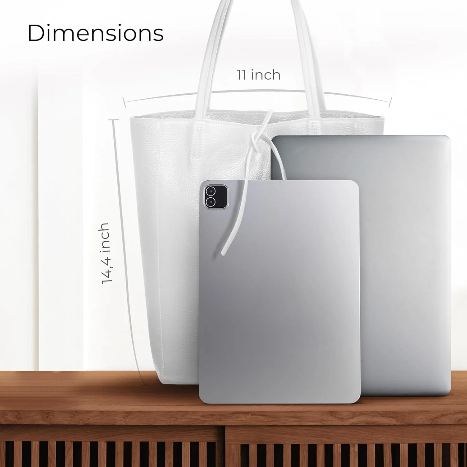 Soft Italian Genuine Calf Leather Tote Bag | Unstructured Unlined Shopper with Zipper, Inside Pocket & Flat Base