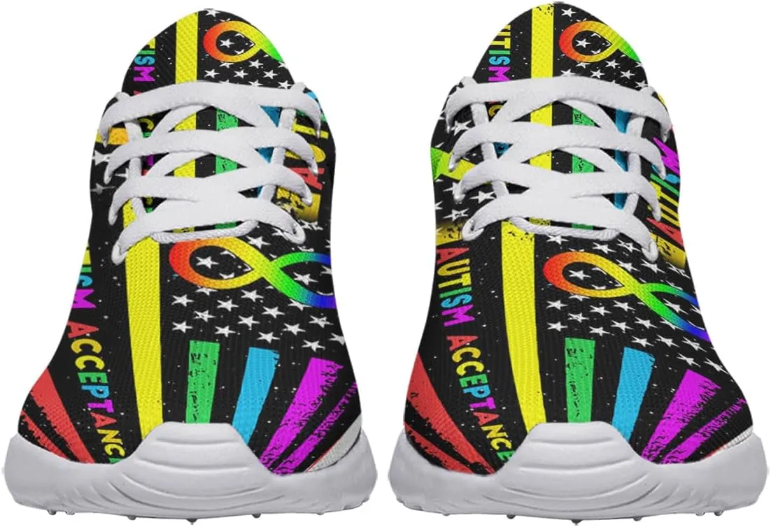 Sonzj-II Autism Shoes for Men Women Running Sneakers Breathable Casual Sport Tennis Shoes Gift for Him Her