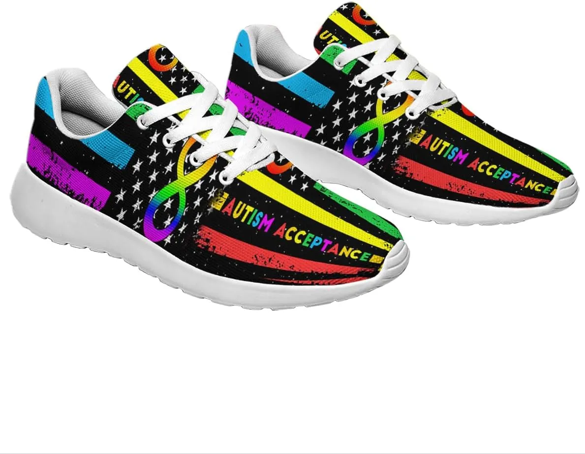 Sonzj-II Autism Shoes for Men Women Running Sneakers Breathable Casual Sport Tennis Shoes Gift for Him Her