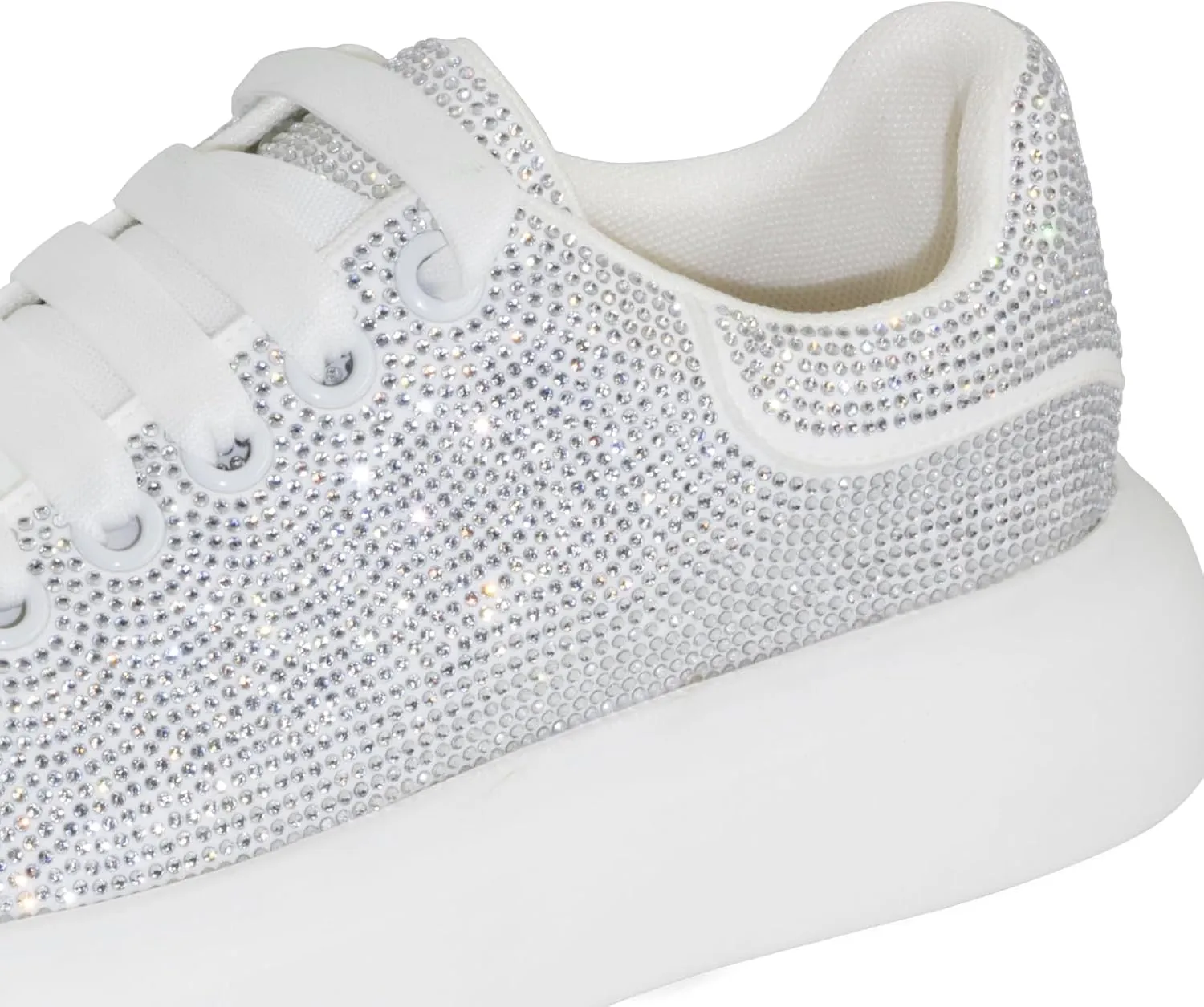 Sparkle Rhinestone Sneakers for Women Platform Rhinestone Fashion Glitter Sneakers Bling Fashion Tennis Shoes Wedding Party Bride Dress