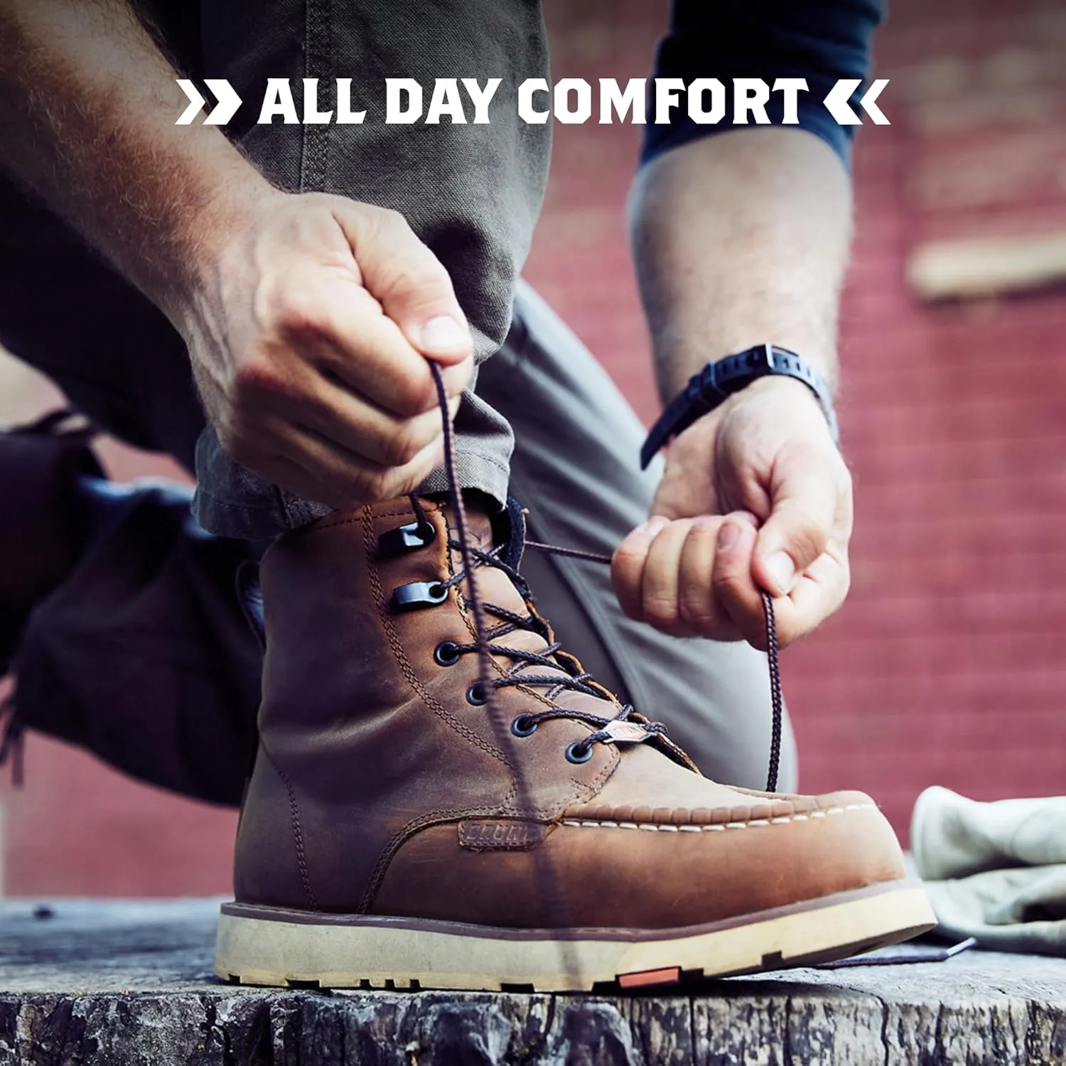The BRUNT Marin (Comp Toe) - 6" Waterproof Safety Toe Work Boot - Electrical Hazard Rated - Slip   Oil Resistant - Adjustable Width System