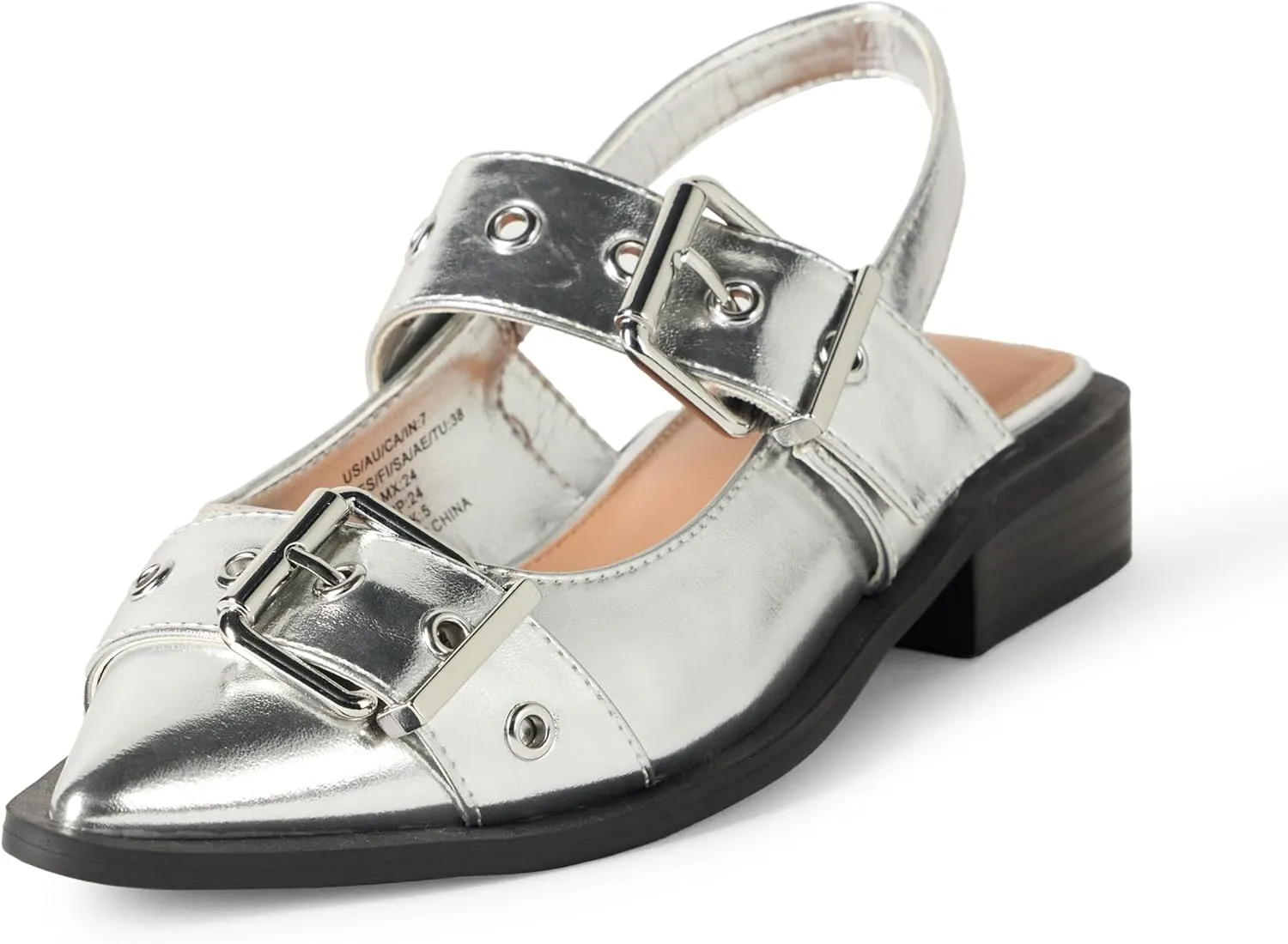 The Drop Women's Evie Moto Pointed Toe Flat