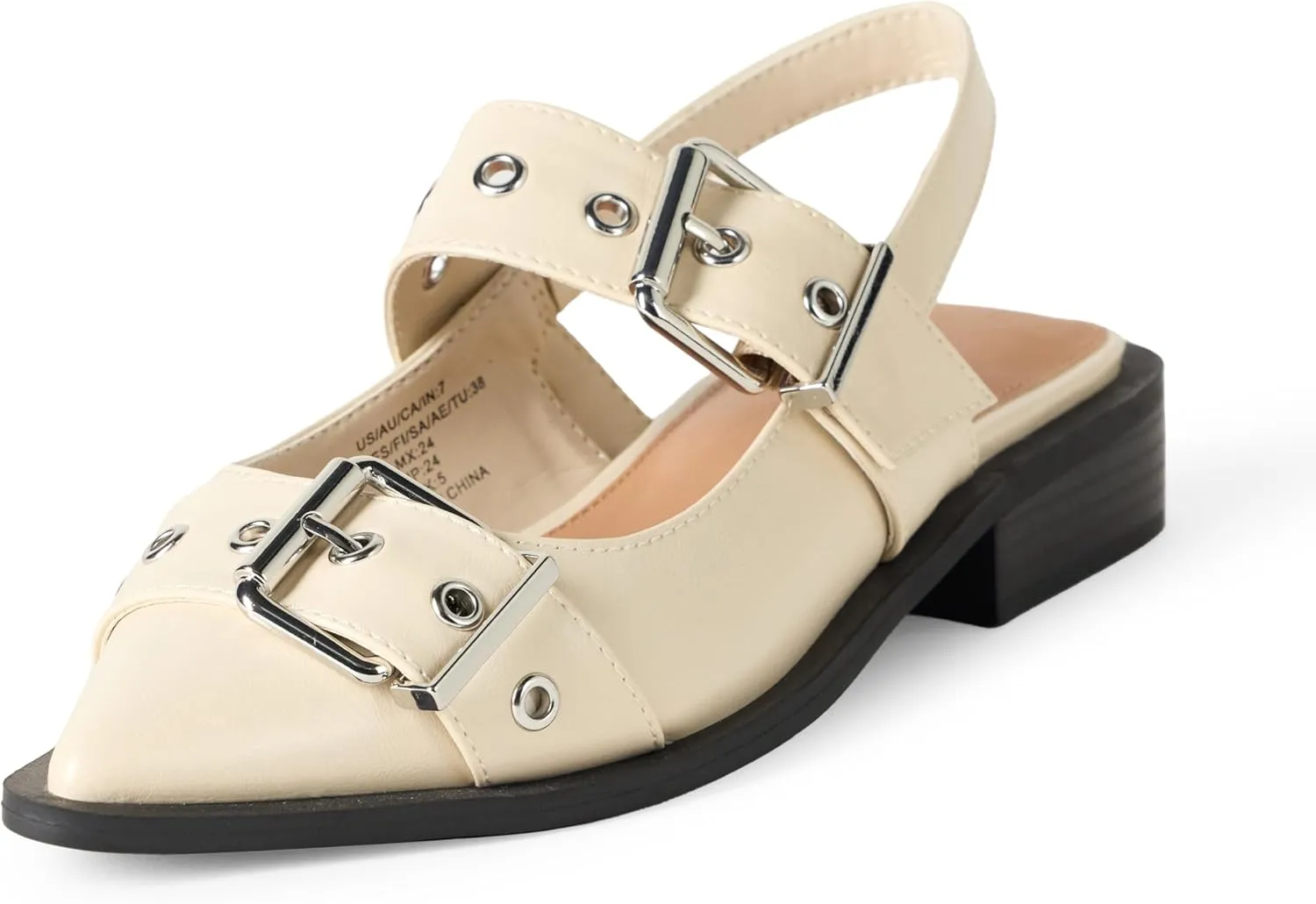 The Drop Women's Evie Moto Pointed Toe Flat