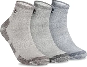 Timberland Men's Wool, Hiking, Winter, Thermal Boot, Full Cushioned Low Cut Quarter Socks with Arch Support