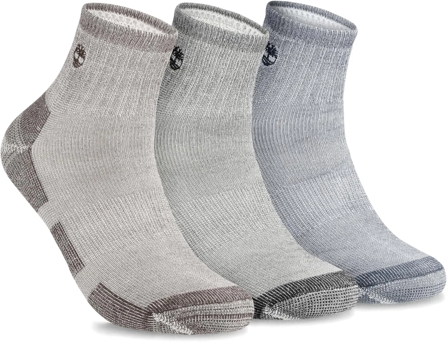 Timberland Men's Wool, Hiking, Winter, Thermal Boot, Full Cushioned Low Cut Quarter Socks with Arch Support