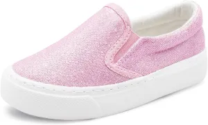 Toandon Toddler Girls Kids Sparkle Slip On Sneakers Loafers Age 2-10