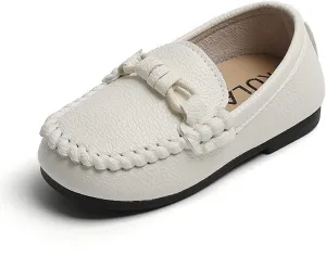 Toddler Boys Girls Leather Loafers Dress Shoes Little Kid Oxford Flats Casual Moccasins Slip-On School Uniform Walking Boat Shoes