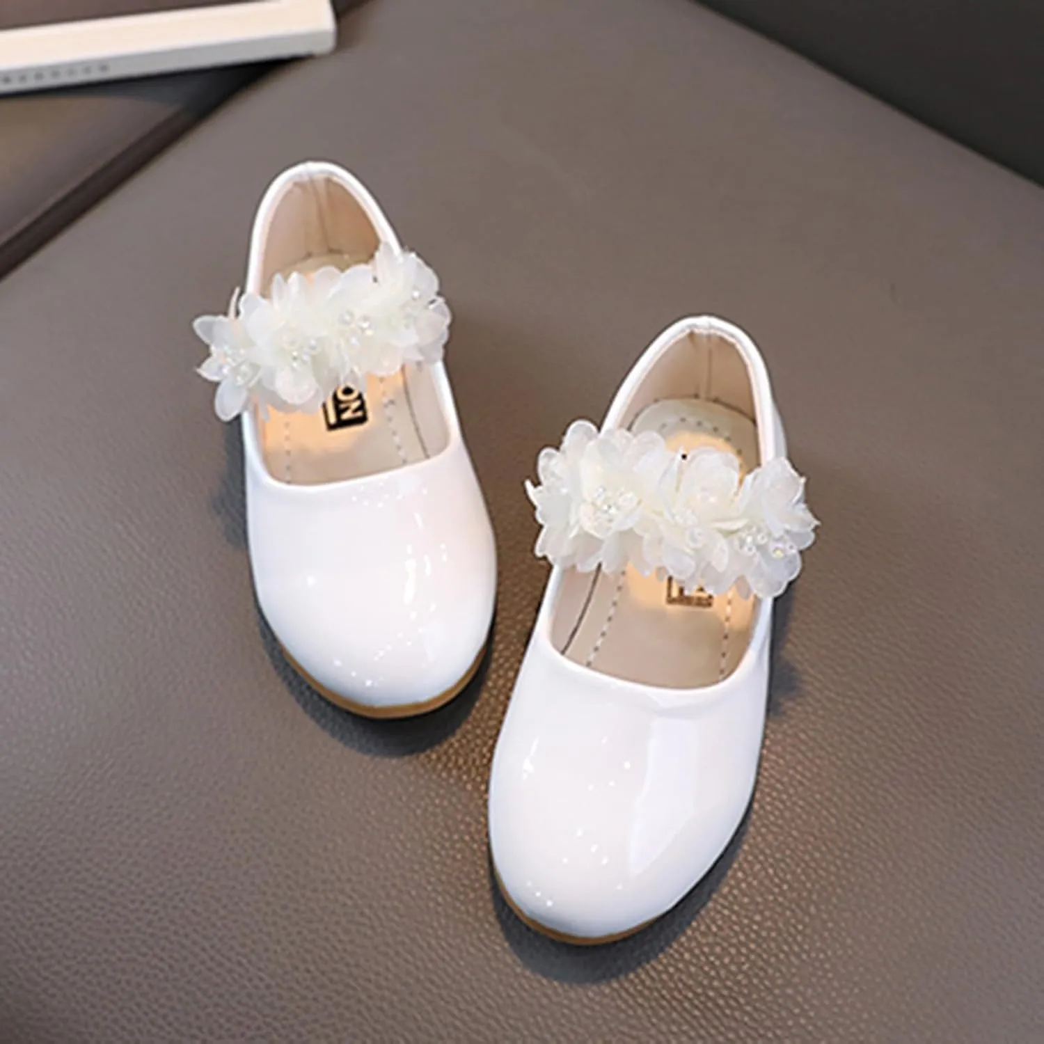 Toddler Girls Dress Shoes Cute Floral Strap Ballerina Flat Flower Girl Dance Party Princess Soft Sole Mary Jane Shoes
