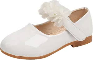 Toddler Girls Dress Shoes Cute Floral Strap Ballerina Flat Flower Girl Dance Party Princess Soft Sole Mary Jane Shoes