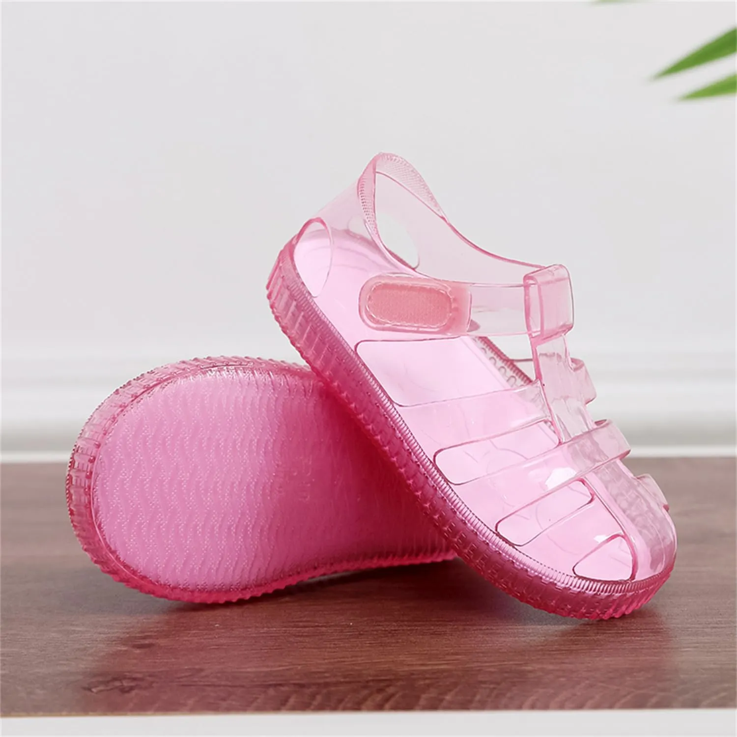 Toddler Girls Jelly Sandals Summer Outdoor Closed Toe Soft Rubber Sole Beach Water Shoes Mary Jane Dress Princess Flat