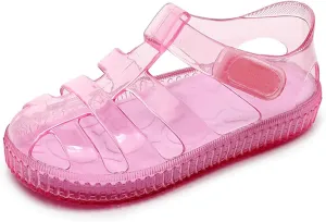 Toddler Girls Jelly Sandals Summer Outdoor Closed Toe Soft Rubber Sole Beach Water Shoes Mary Jane Dress Princess Flat