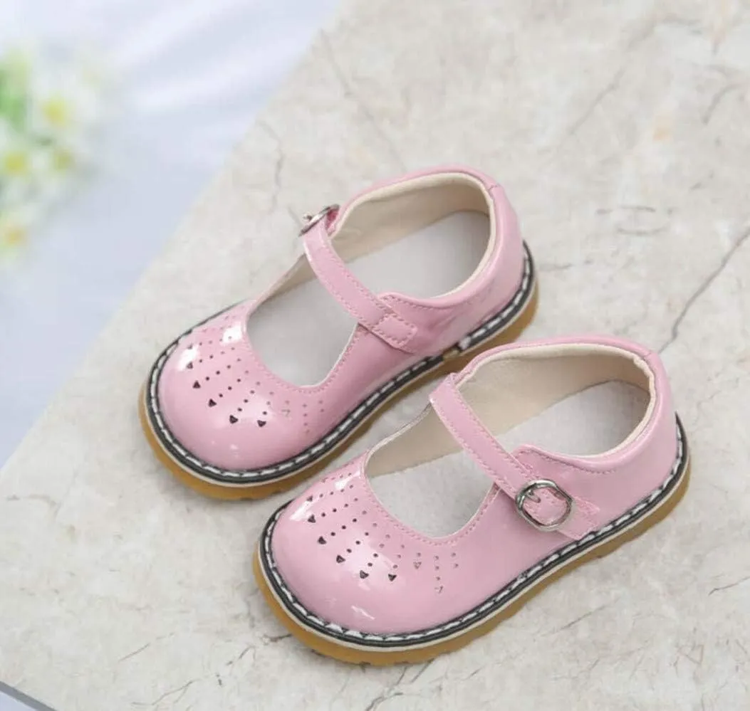 Toddler Kids' Patent Leather Mary Jane Flat Cutout Strap Dress Oxford Shoes Baby Moccasins