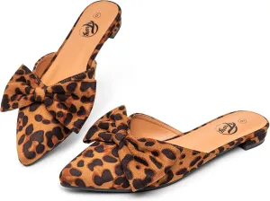 Trary Mules for Women Flats, Pointed Toe Womens Mules with Heels, Black Mules Shoes for Women, Bow Mules Women's Flats, Slip On Flats Flat Mules, Backless Loafers for Women, Women's Mules & Clogs