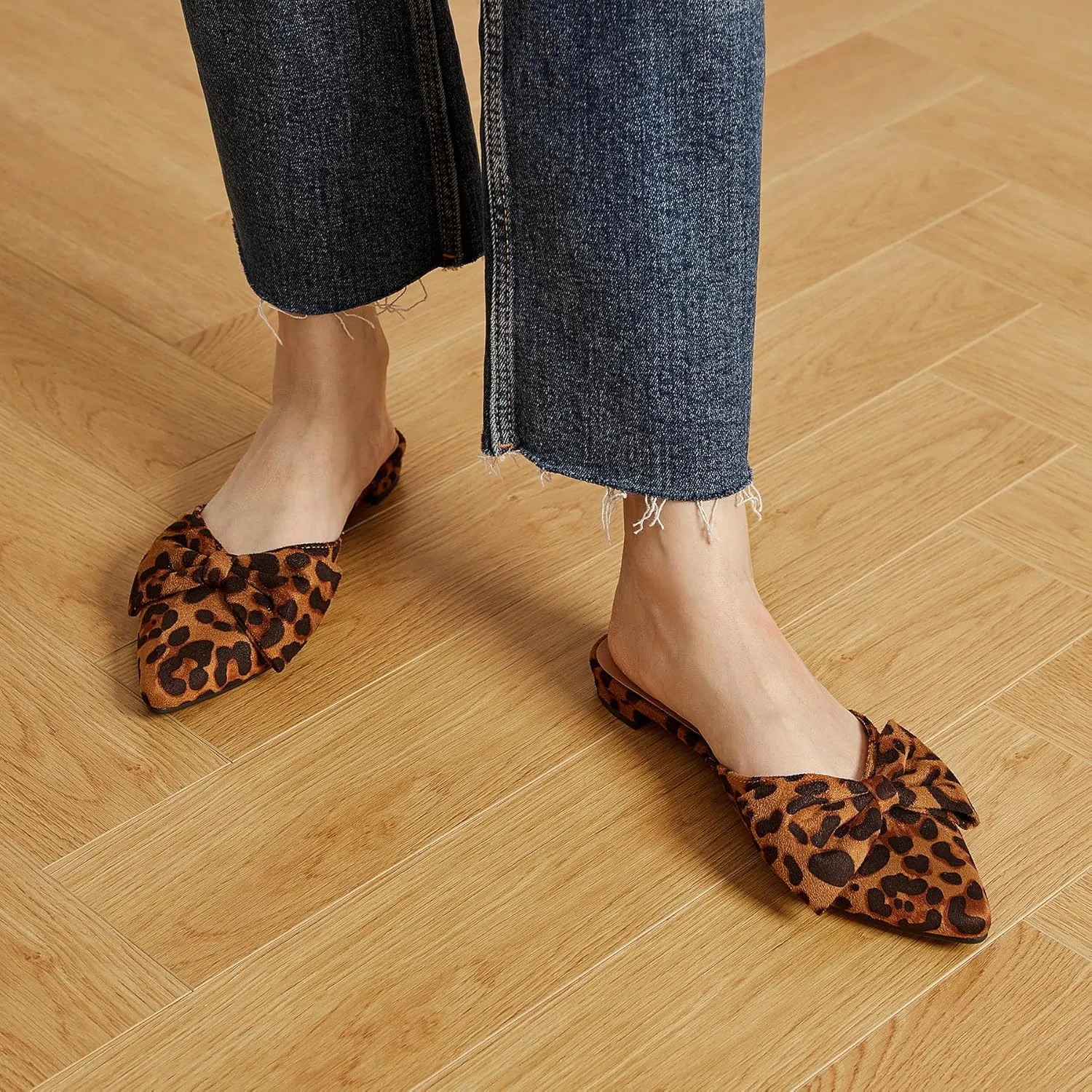 Trary Mules for Women Flats, Pointed Toe Womens Mules with Heels, Black Mules Shoes for Women, Bow Mules Women's Flats, Slip On Flats Flat Mules, Backless Loafers for Women, Women's Mules & Clogs
