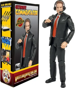 Ultimate Commentator Announcer with Deluxe Articulation for WWE & AEW Wrestling Action Figures