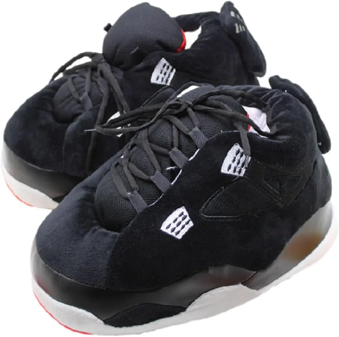 Unisex Cosy Trendy Sneaker Slippers - Warm Plush Anti-Skid Rubber Sole Comfy Fluffy Shoes - One-Size 6-12 Fleece Lined House Shoes