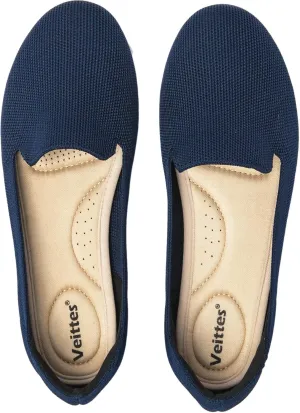Veittes Women's Wide Width Flats Shoes,Dressy Comfortable Shoes,Soft Ladies Elegant Slip on Round Toe Knitted Ballet Shoes.