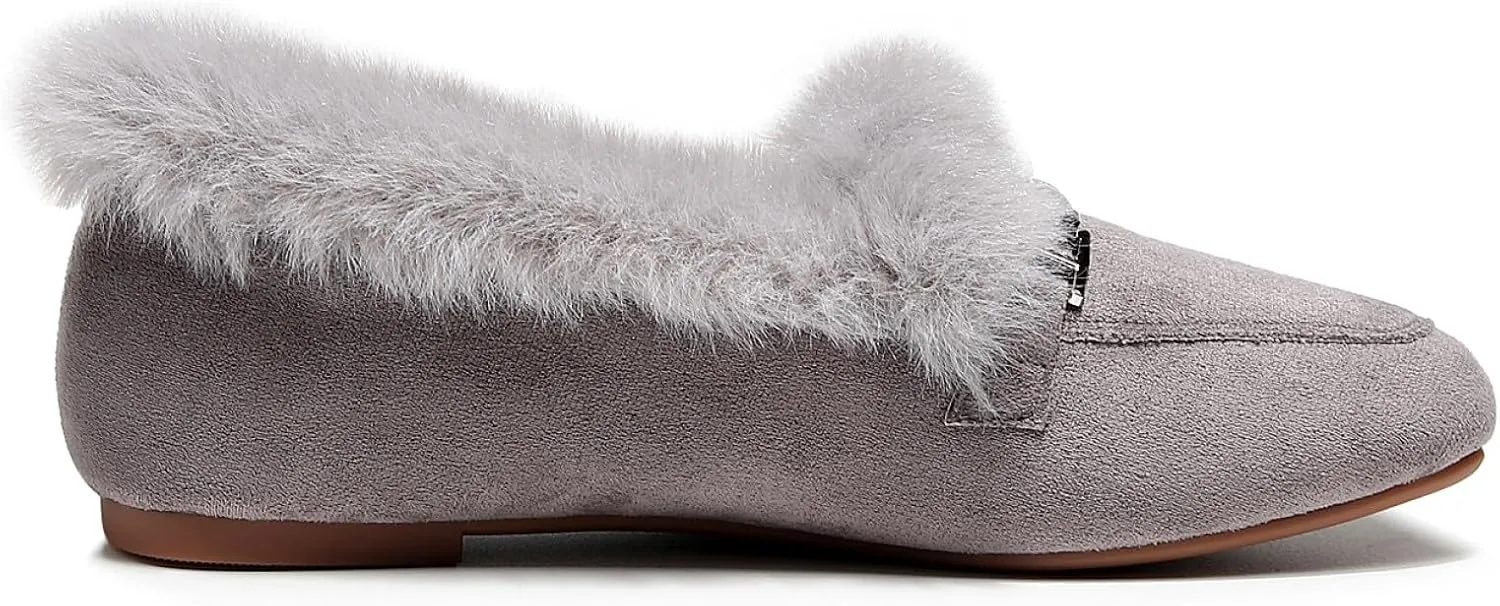 VenusCelia Women's Cozy Furry Flat Shoe