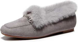 VenusCelia Women's Cozy Furry Flat Shoe