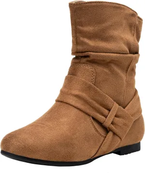 Vepose Women's Slouch Ankle Flat Boots Fashion Short Low Heel Zipper 939A Booties