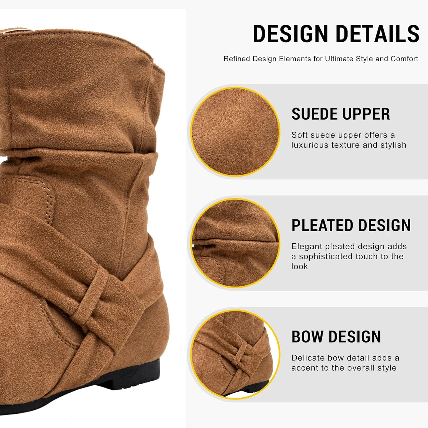 Vepose Women's Slouch Ankle Flat Boots Fashion Short Low Heel Zipper 939A Booties