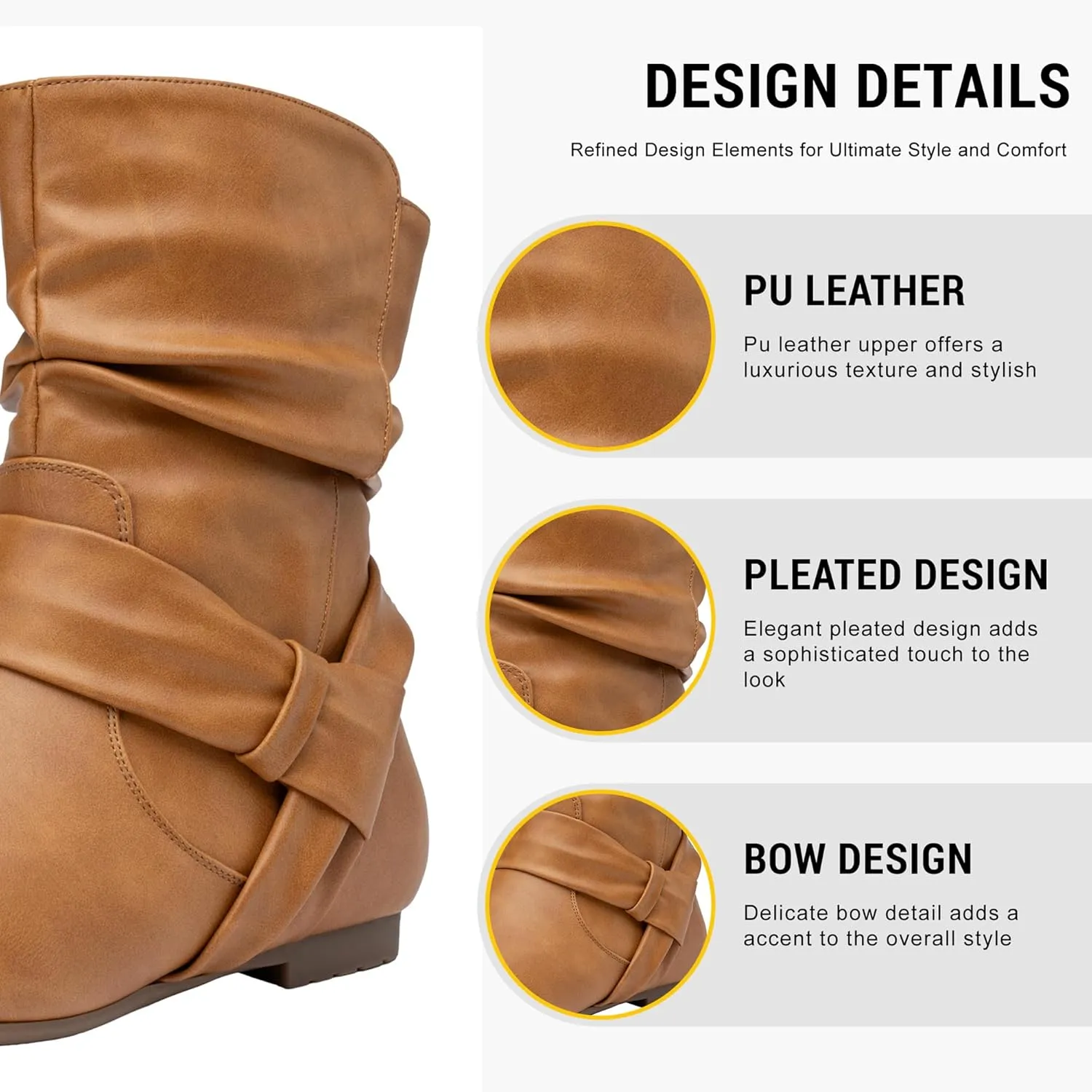 Vepose Women's Slouch Ankle Flat Boots Fashion Short Low Heel Zipper 939A Booties