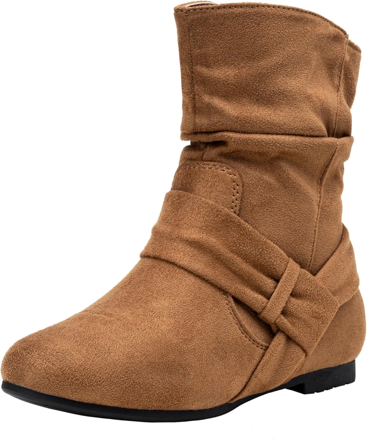 Vepose Women's Slouch Ankle Flat Boots Fashion Short Low Heel Zipper 939A Booties