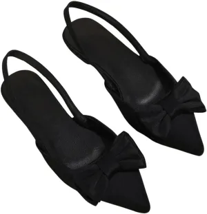 Verdusa Women's Bow Pointed Toe Flat Shoes Slingback Flats Dress Shoes
