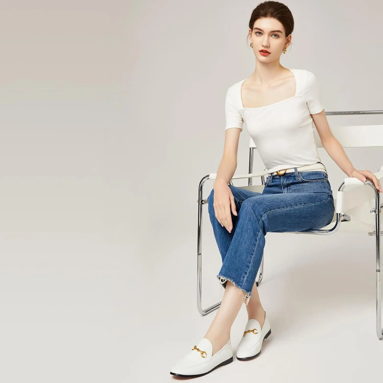 Vertundy Loafers for Women Low Heel Flats Loafers Mules