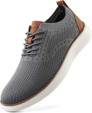 VILOCY Men's Casual Dress Sneakers Oxfords Business Mesh Breathable Walking Shoes Tennis Comfortable