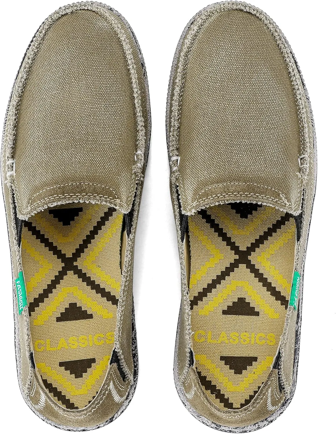 VILOCY Mens Slip on Deck Shoes Zero Drop Casual Canvas Loafer Vintage Flat Boat Shoes