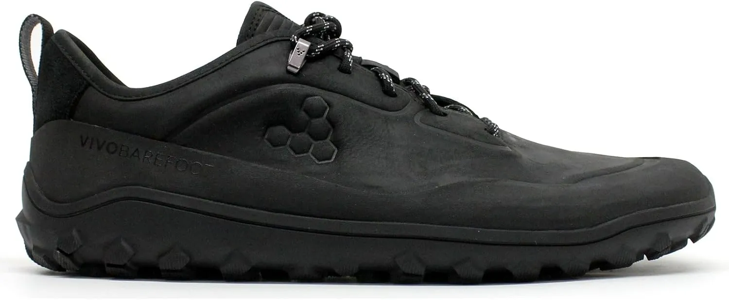 Vivobarefoot Tracker Leather Low Mens Barefoot Hiking | Waterproof, Lightweight & Puncture Resistant | All Weather & Terrains | Wide Fit Grounding Shoes | Bracken