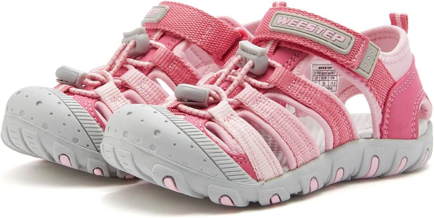 Weestep Toddler Little Kid Boys and Girls Close Toe Hook Loop Sandal