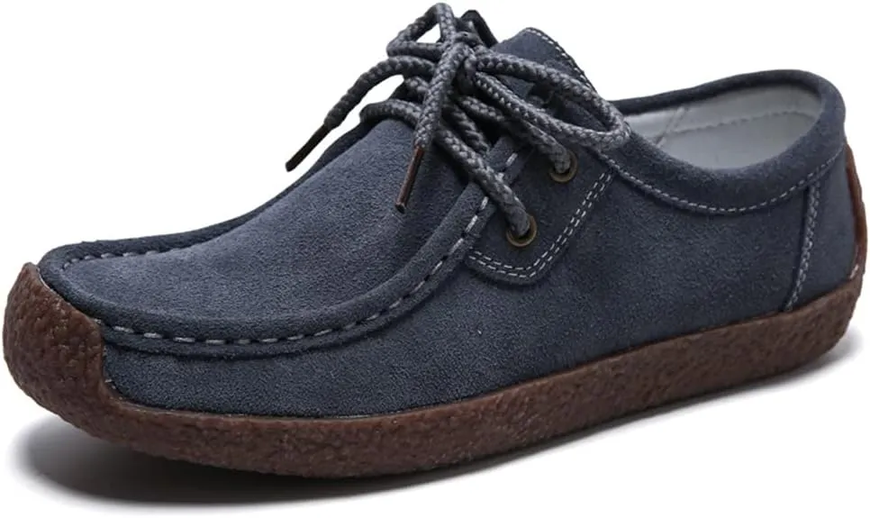 WERWAES Women’s Loafer Flats Shoes Casual Comfortable Lightweight Lace Up Moccasins Loafers Working Dreesy Non Slip on Shoes Womens