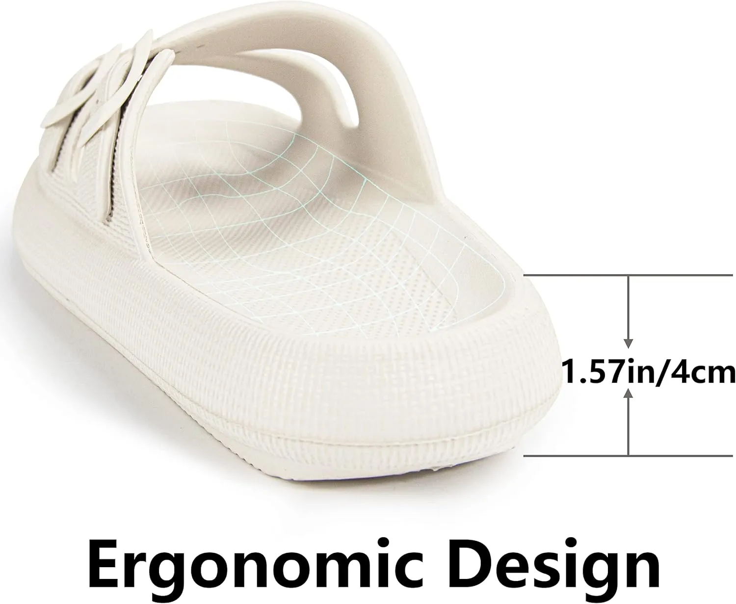 Weweya Sandals for Women and Men - Pillow Slippers - Double Buckle Adjustable Slides - EVA Flat Sandals