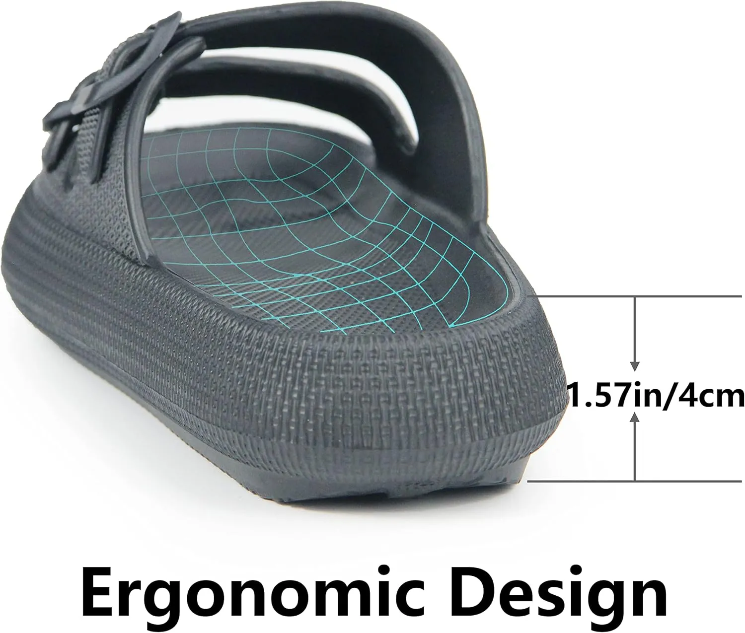Weweya Sandals for Women and Men - Pillow Slippers - Double Buckle Adjustable Slides - EVA Flat Sandals