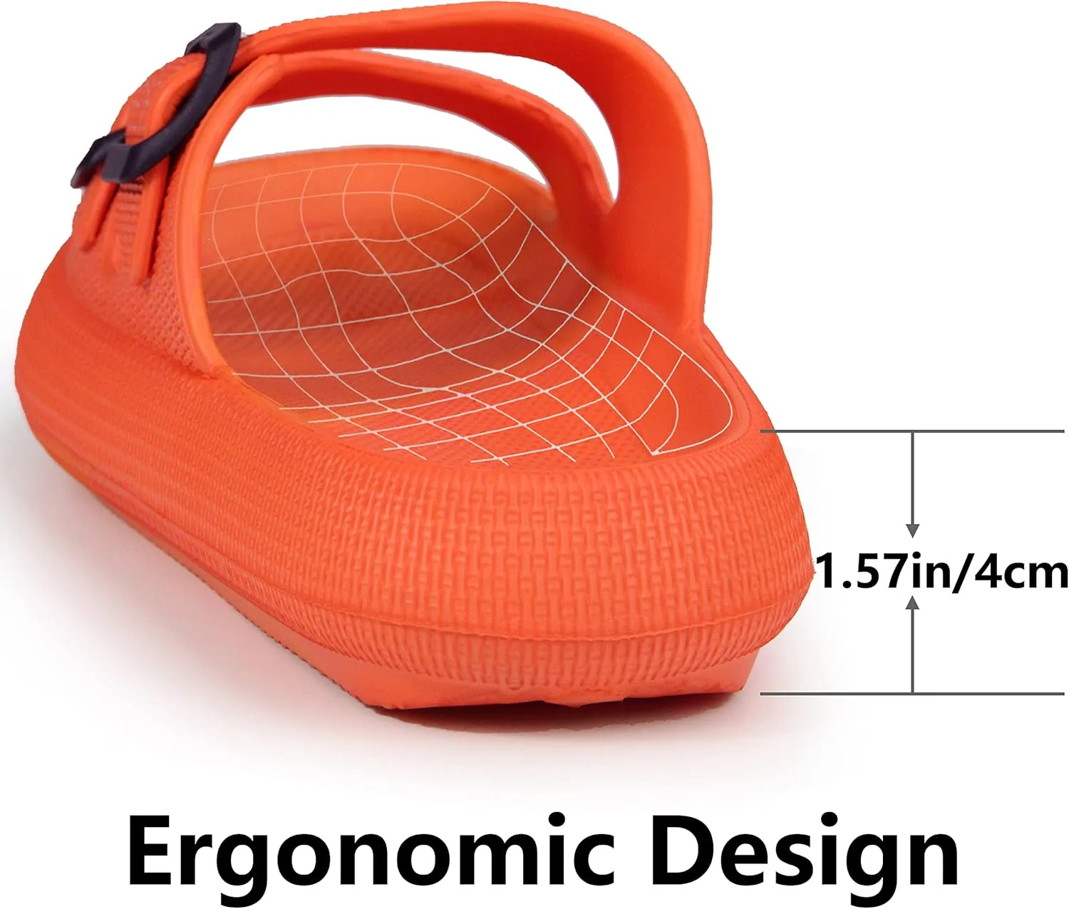 Weweya Sandals for Women and Men - Pillow Slippers - Double Buckle Adjustable Slides - EVA Flat Sandals