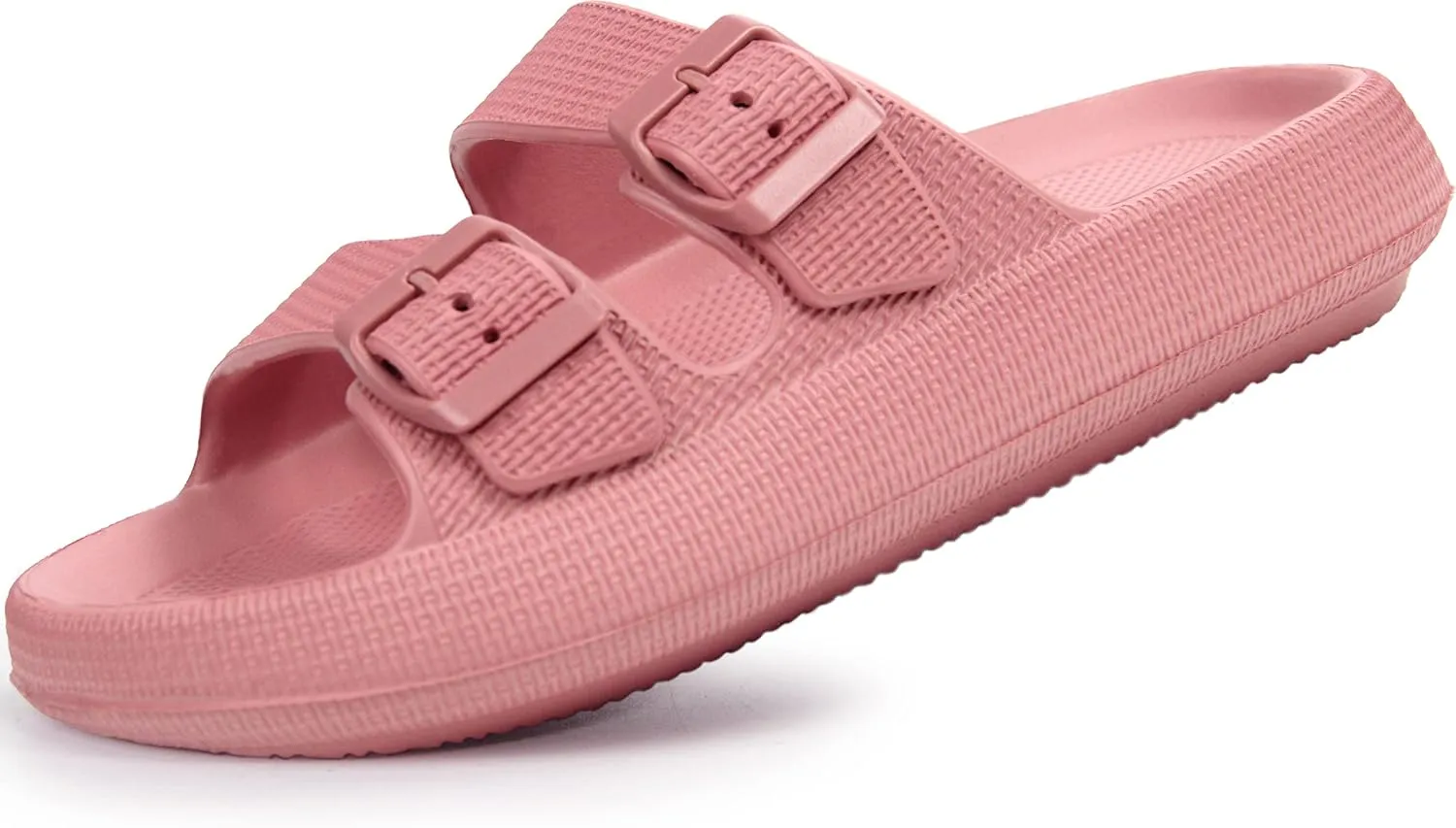 Weweya Sandals for Women and Men - Pillow Slippers - Double Buckle Adjustable Slides - EVA Flat Sandals