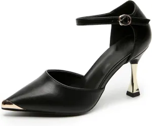 WOilERQ Women's Pointed Toe High Heels Closed Toe Heels Stiletto Flat Stiletto Sandals One Pedal High Heel Summer Nightclub Head Show High Heels Suitable for Women